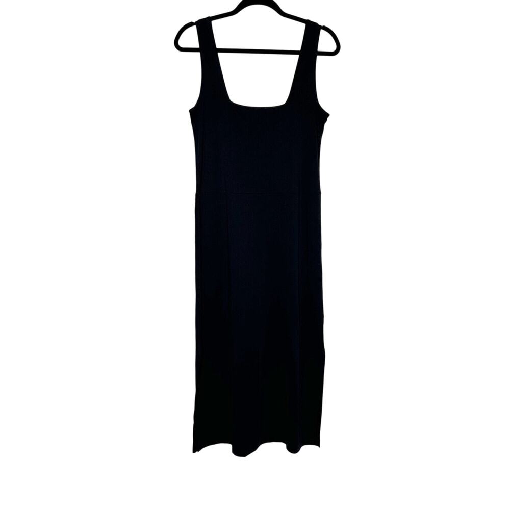 NEW Vince Square Neck Midi Dress Women's Side Slits Sleeveless Black Size 2